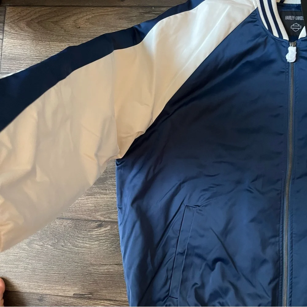 Harley Davidson Men's Club Crew Bomber Varsity Jacket Blue Size XXL - Picture 2 of 8